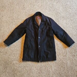 Newport Harbor Jacket Mens Medium Black Washable Suede-like Zip in Liner